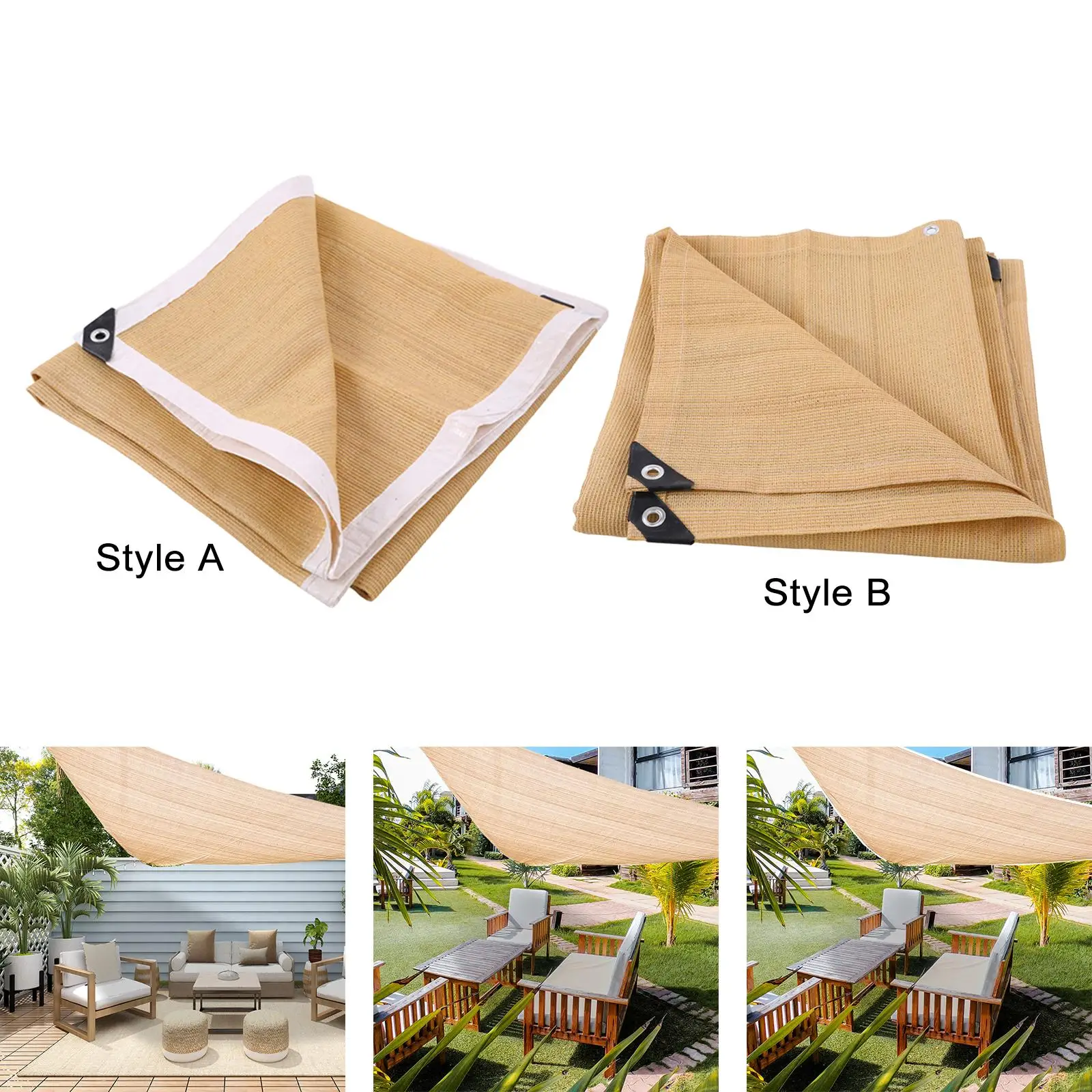 Shade Sails Hdpe 95%UV Resistant Canopy Sheerness Rectangle Shade Sail Canopy Shade Cloth for Yard Lawn Balcony Deck Backyard