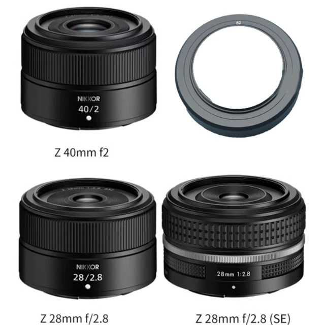 Nikon Z28mm F2.8/Z40mm F2用の軽量レンズフード、簡単に取り付け