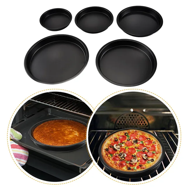Round Deep Dish Pizza Pan Non-stick Pie Tray Baking Kitchen Tools for DIY  Home