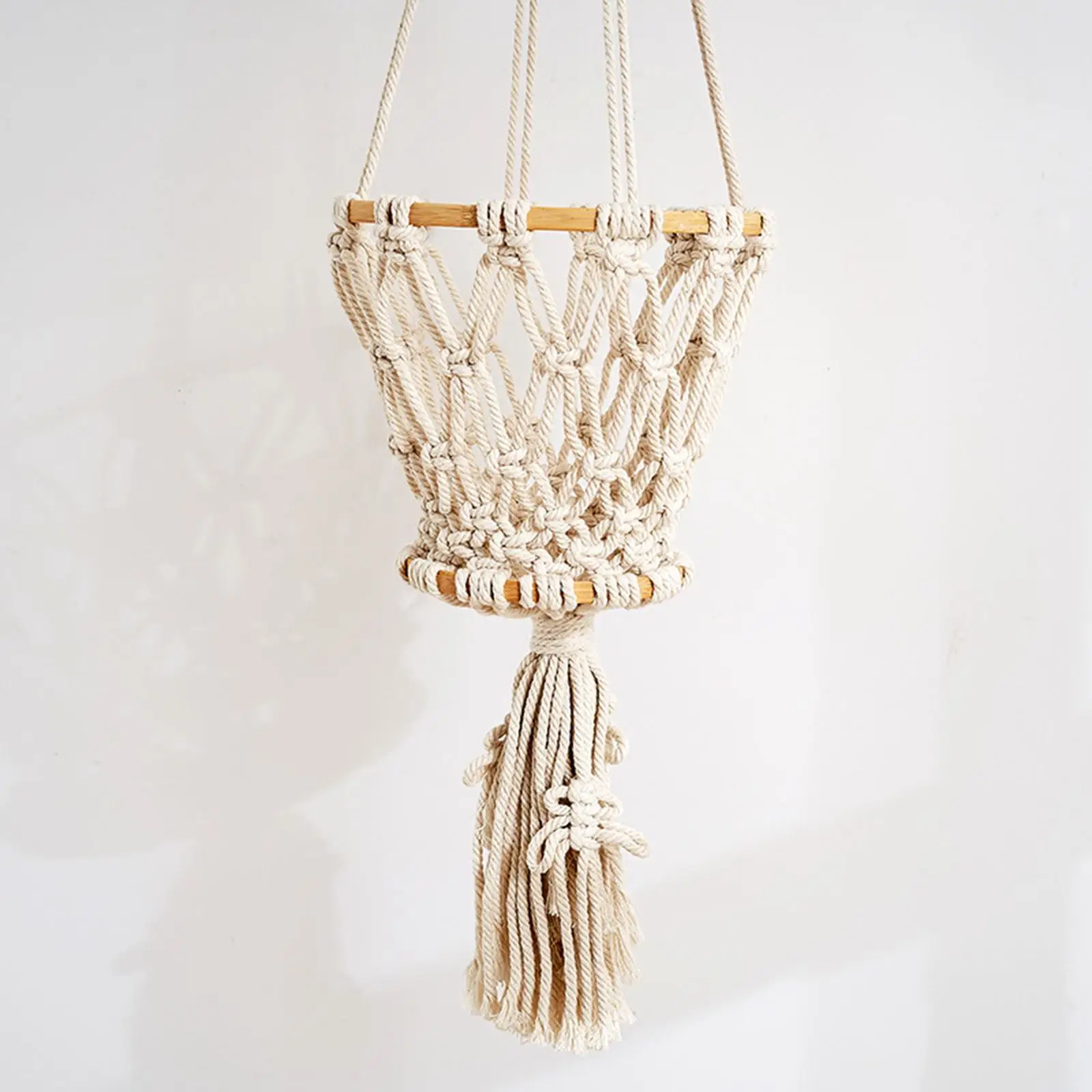Hanging Basket Cotton Rope Storage Basket Handmade Hanging Hooks Boho Pot Hangers for Outdoor garden Home Decor