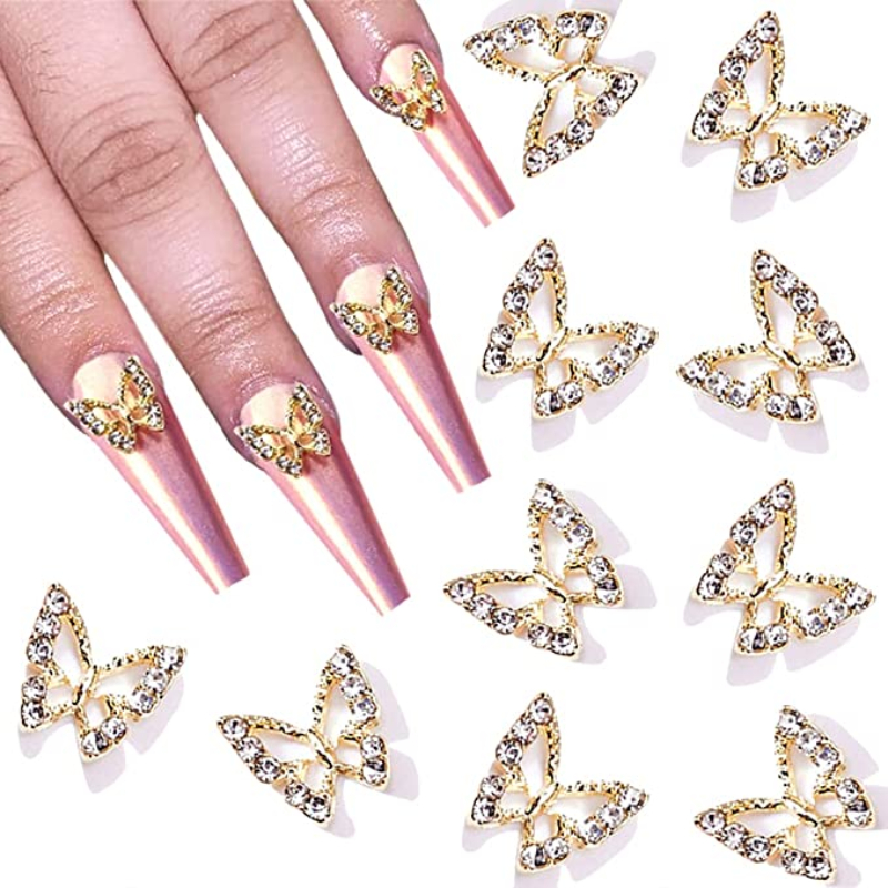 Best of 10 Pcs Butterfly Alloy Nail Charms 3D Butterfly Zircon Diamond Rhinestone Nails Jewelry DIY Nail Art Decoration Accessories Reviews & Tips