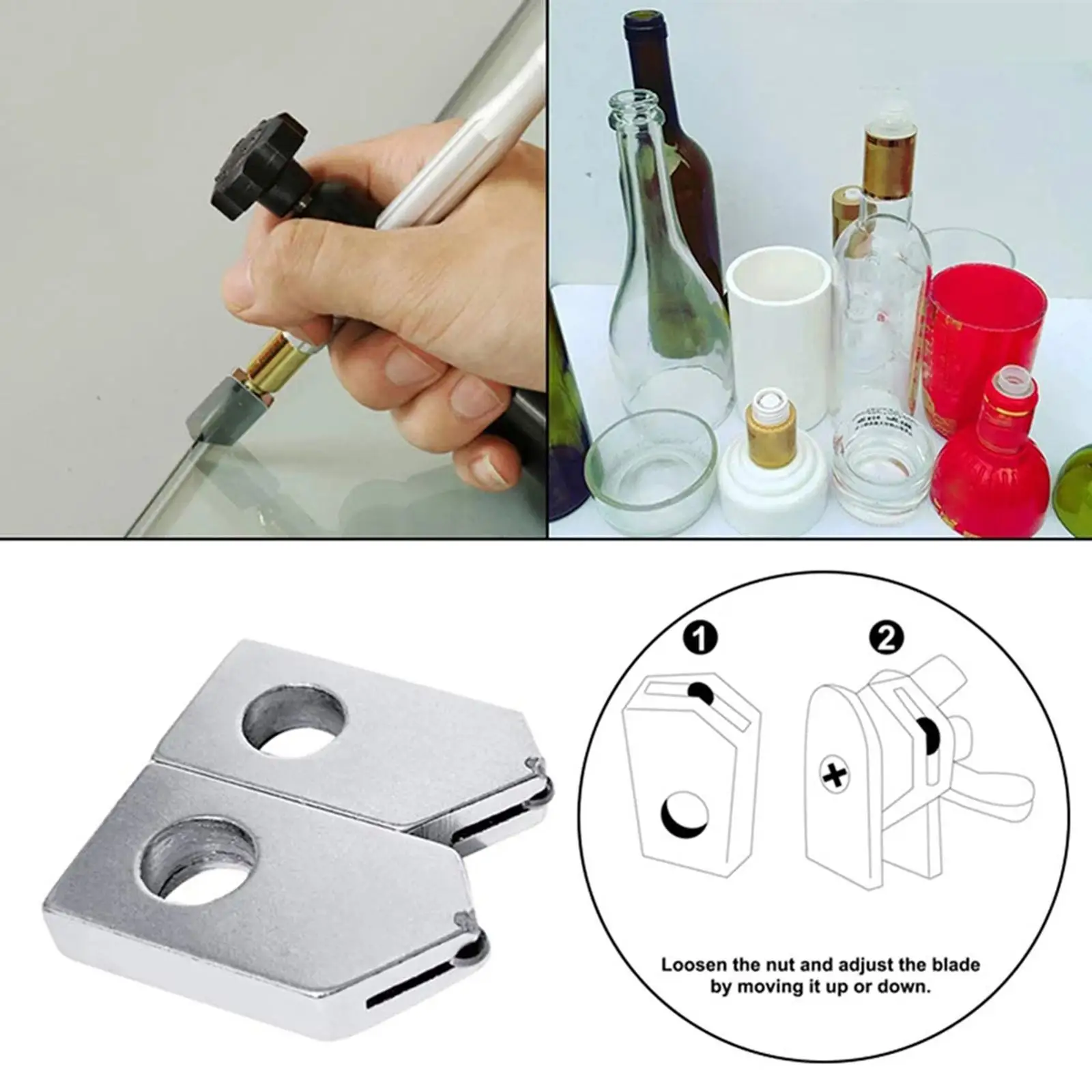 2x Glass Cutter Tool Replacement Blade, High Performance Replacement Blade for Glass Bottle Cutting Machine