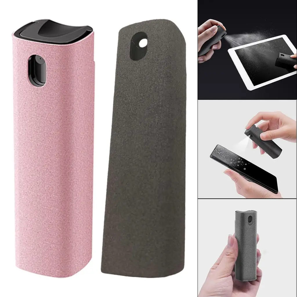 Screen Cleaning Spray Bottle and Cloth Portable Compact for Travel Phone Screen Cleaner Microfiber Cloth Set for Dust Removal