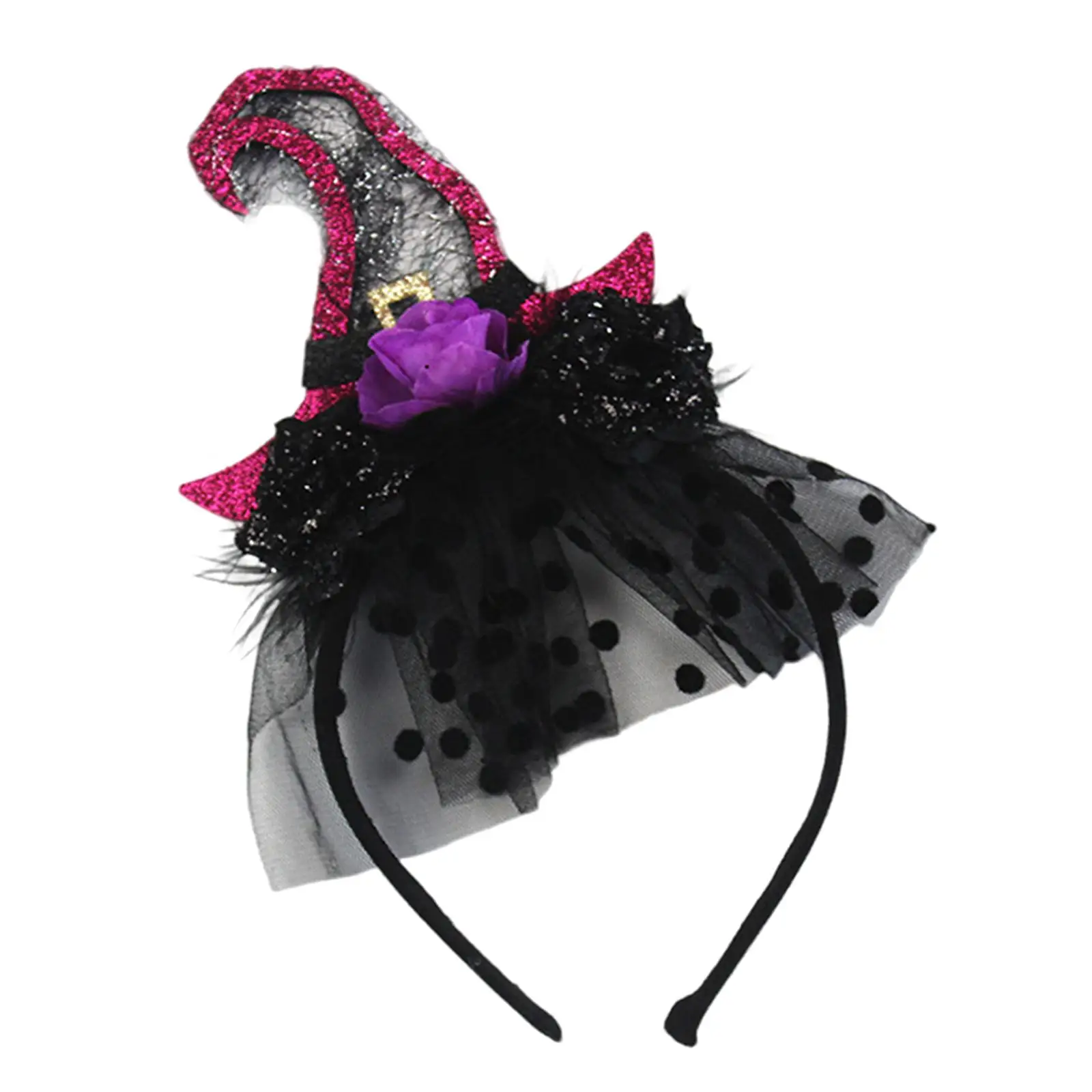 Halloween Witch Hat Headband Hair Accessory for Costume Party Carnival Women