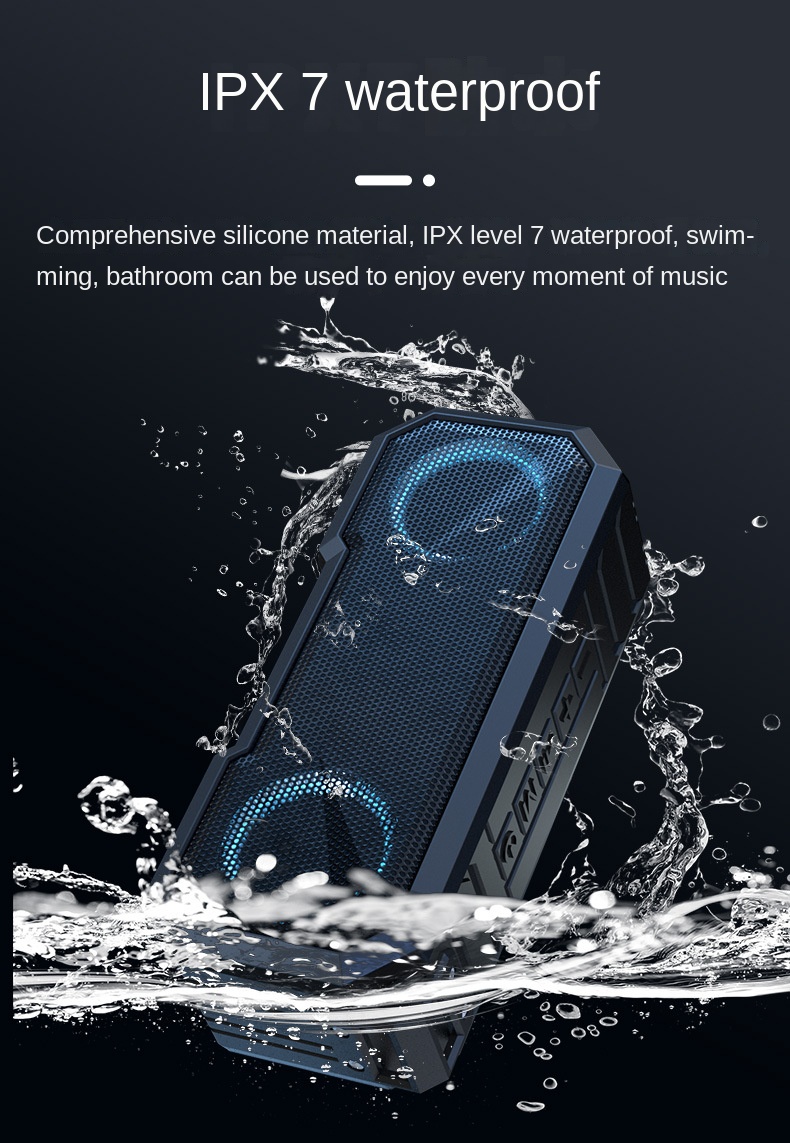 Title 3, IPX 7 Waterproof Outdoor Speakers Portable Blue...