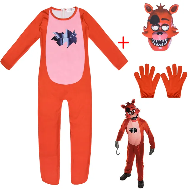 Kids Halloween FNAF Cosplay Costume Freddyys Fazbears Bear Foxy Rabbit  Bonnie Chica Peluche Juguetes Nightmare Red Scare Costume - AliExpress
