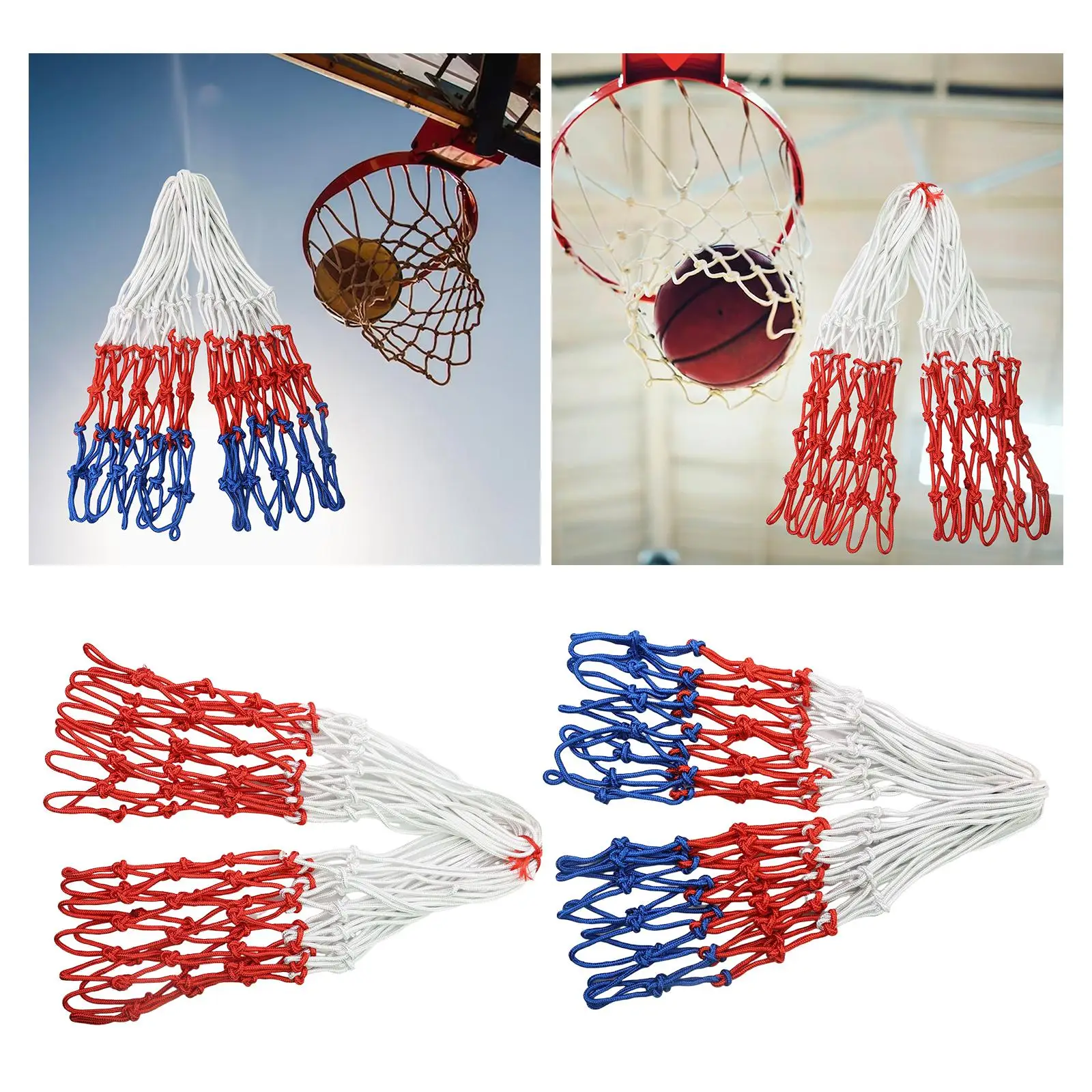 Basketball Net Replacement Outdoor Heavy Duty Braided Rope Thickening Backboard Components Lightweight for Basketball Hoops