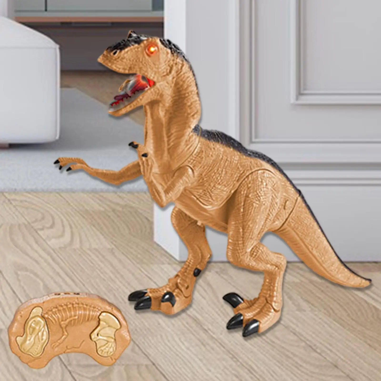  RC Dinosaur Toys Intelligent Interactive  Toy with Glowing Eyes Walking Movement for Toddlers Birthday Gifts