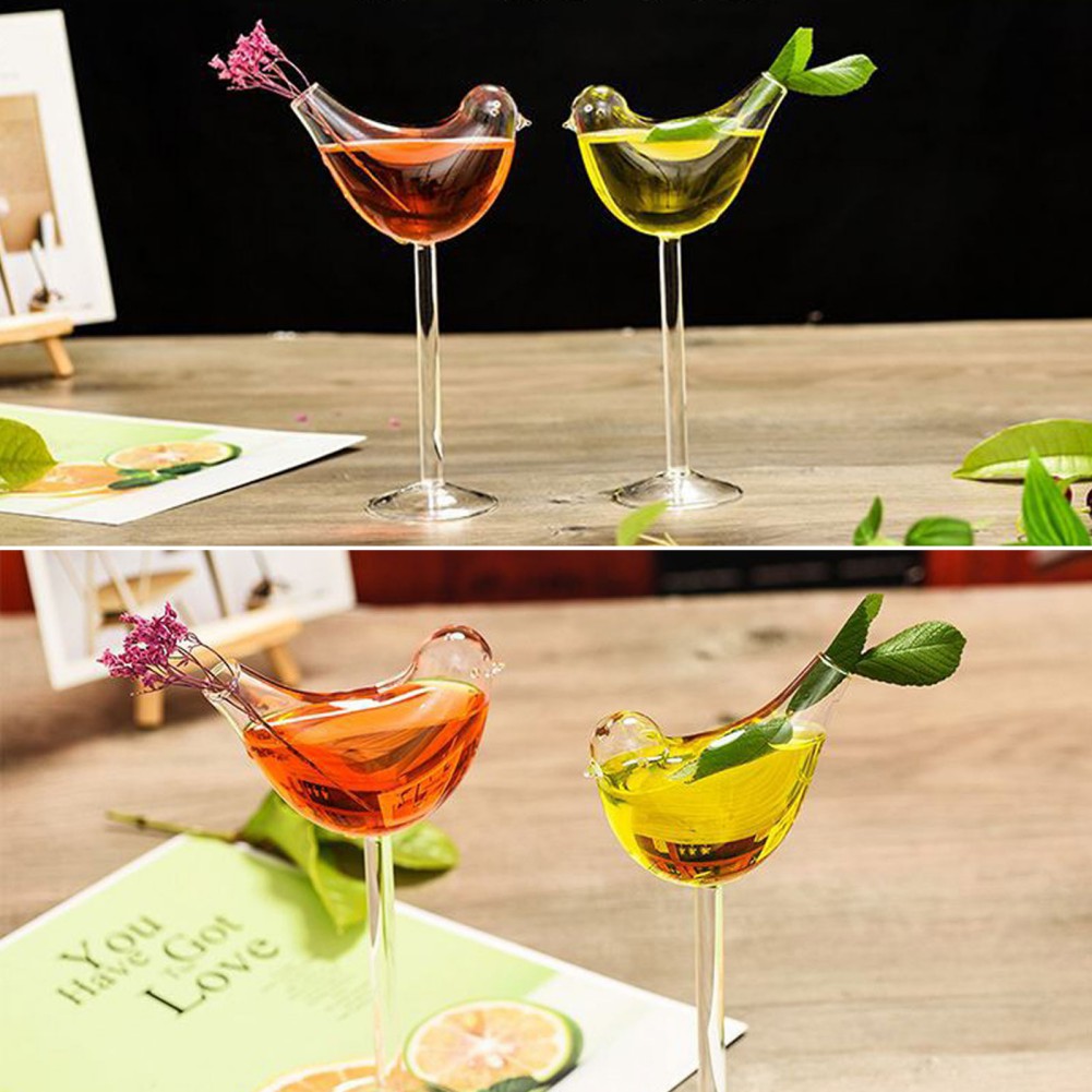 Verres Cocktail Oiseau 4 Verres à Cocktail Forme Oiseau - 150ml Design Unique Pour Bar Et Maison Lot Verres Karaoké