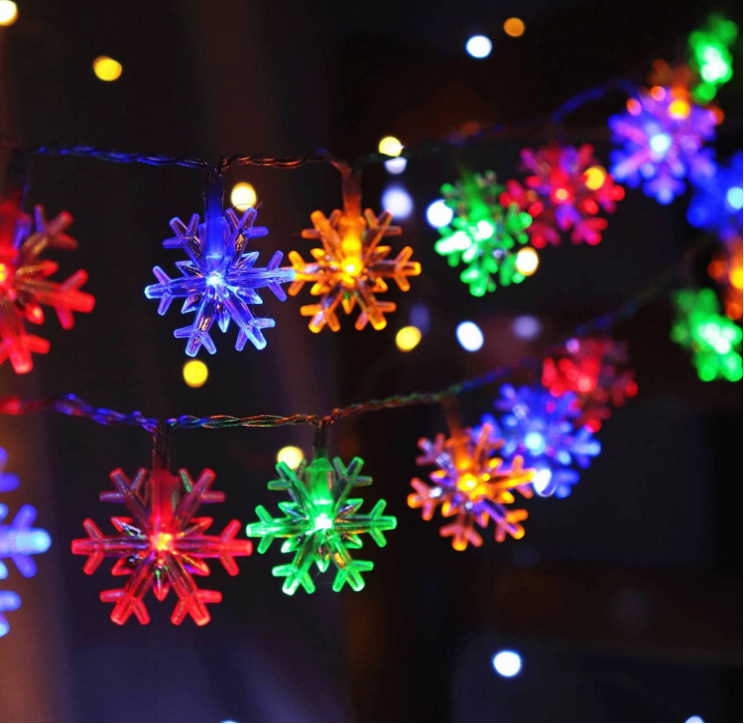 Snowflake LED Lights Christmas Decoration Home Xmas Tree Hanging Garland Christmas Ornaments 2023 New Year Gift 2024