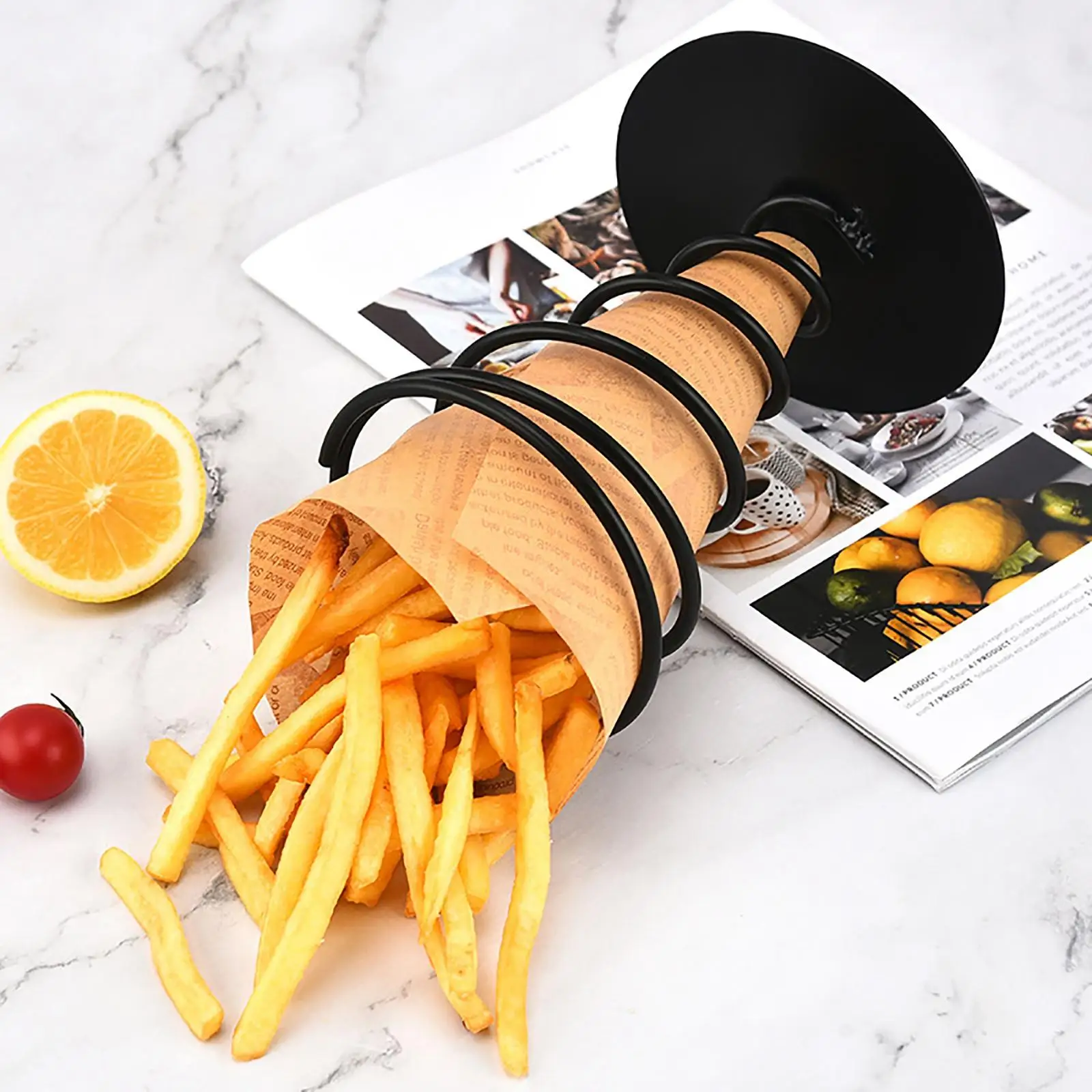 French Fry Stand Display Rack French Fry Holder for Cafe Restaurant Kitchen