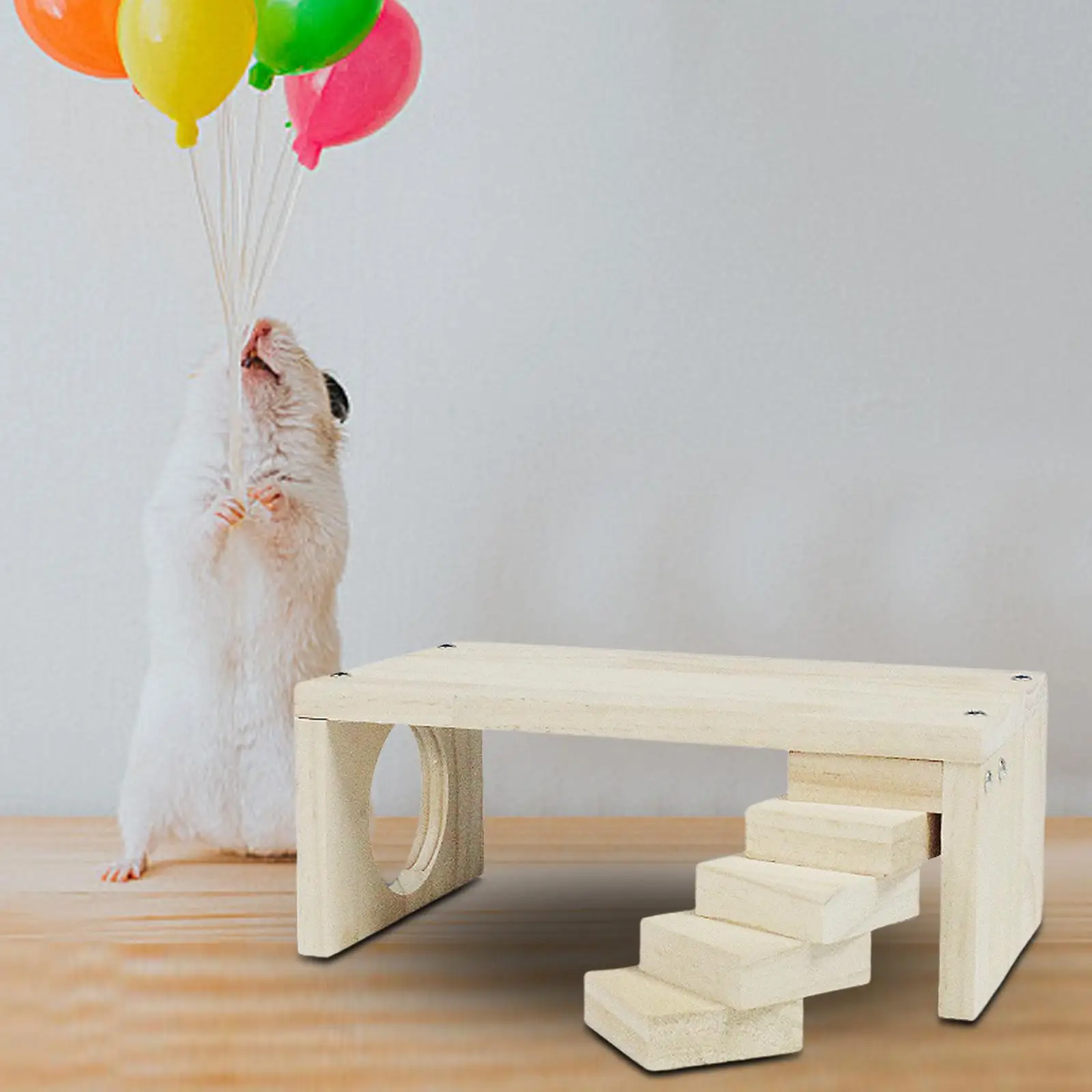 Hamster Climbing Toy Stairs Cage Playground Toys Landscaping Budgie Parakeet Climb Parrot Wooden Hamster Platform for Hamsters
