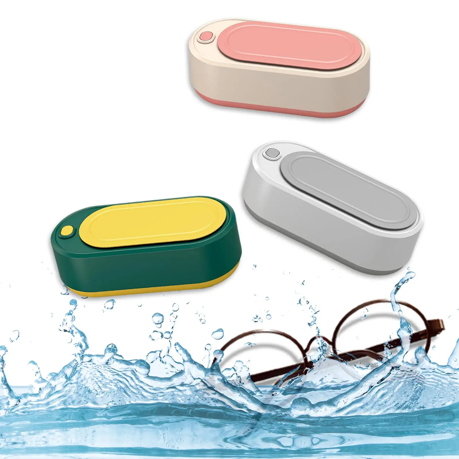 Compact Ultrasonic Jewelry Cleaner Large Capacity USB Glasses Cleaning Machine for Razors Rings Jewelry Shaving Heads Glasses