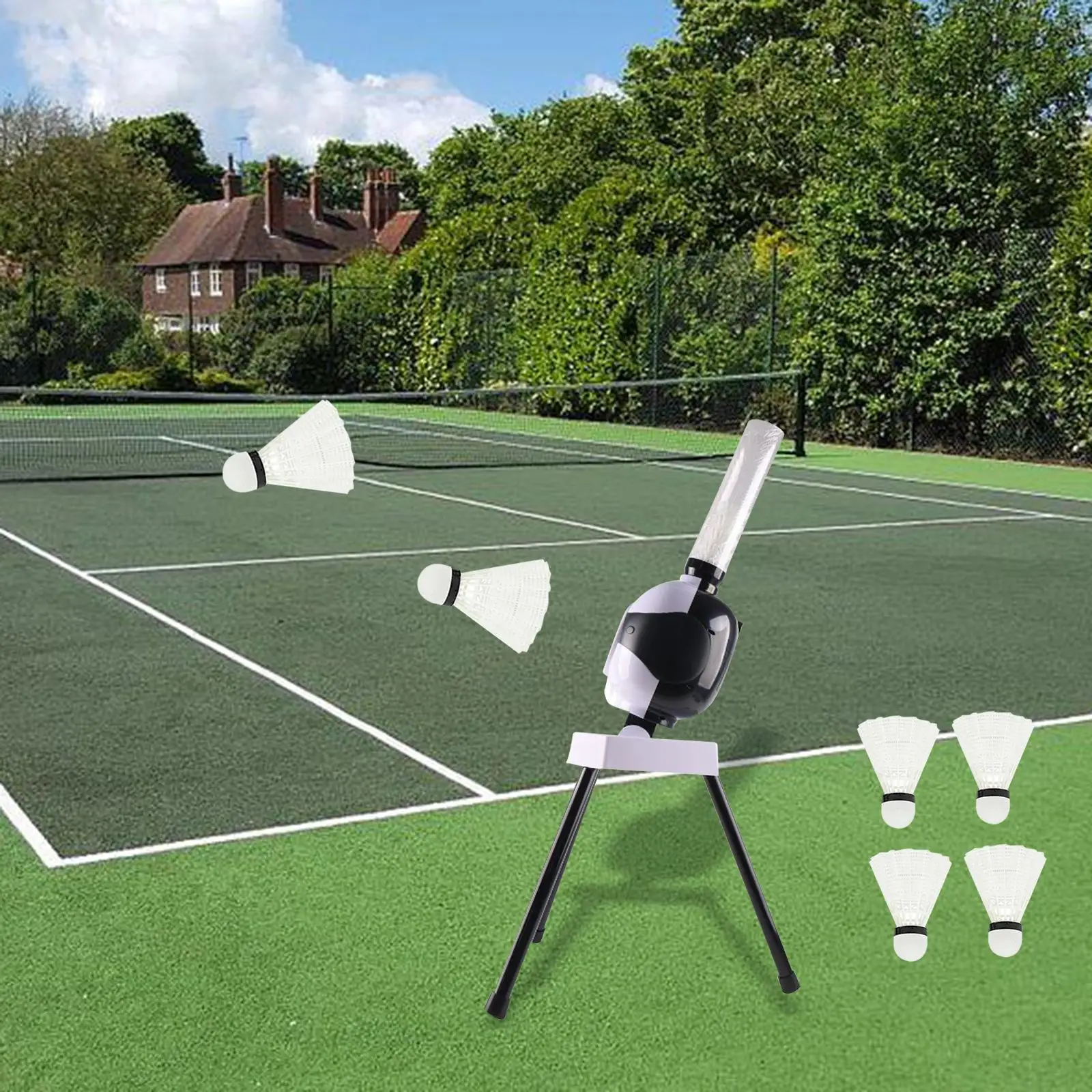 Automatic Badminton Serve Machine Practice Professional Portable Sports Training Electric Badminton Launcher for Kids All Levels