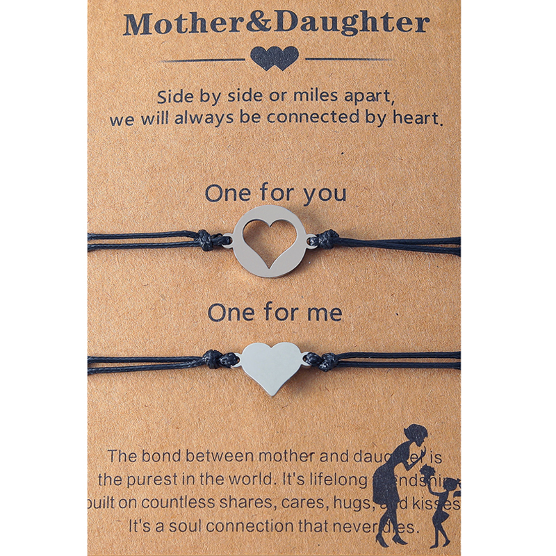 Mutter Tochter Armbänder Mama und ich Herz passende Wunsch Armband Geschenk von Mutter Geburtstag Weihnachts geschenke – Detail 1