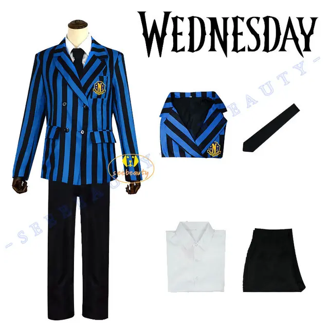 Wednesday Addams Cosplay Costume Nevermore Academy School Uniform Eugene  Otinger Men Boys Pants Vintage Gothic Christmas Party - Cosplay Costumes -  AliExpress
