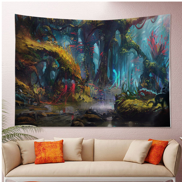 Fantasia mundo floresta cenário anime tapeçaria hippie flor tapetes de  parede dormitório decoração arte decoração para casa - AliExpress