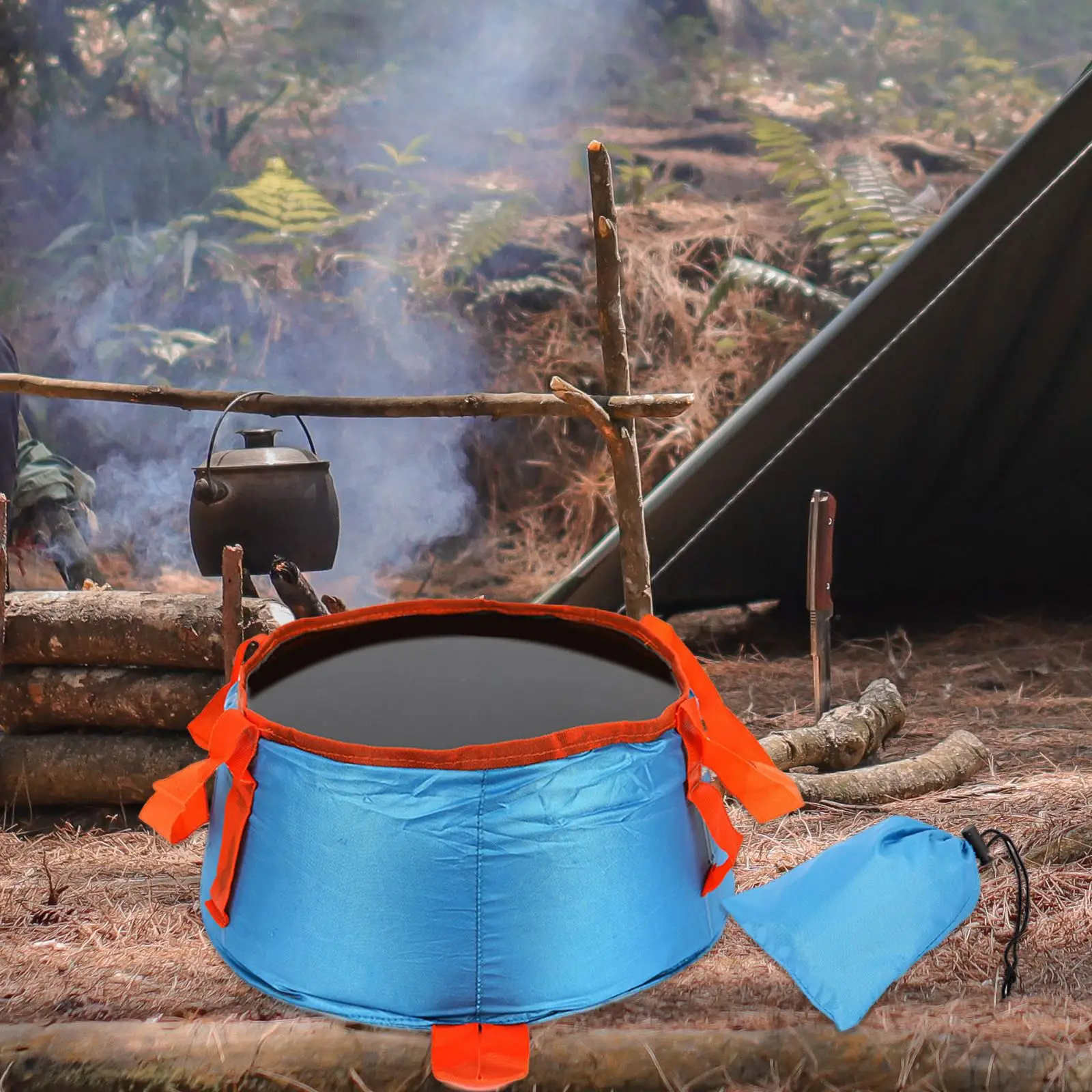 Portable Collapsible Bucket Foldable with Carry Bag Wash Basin Lightweight for Camping Car Washing Survival Hiking Outdoor