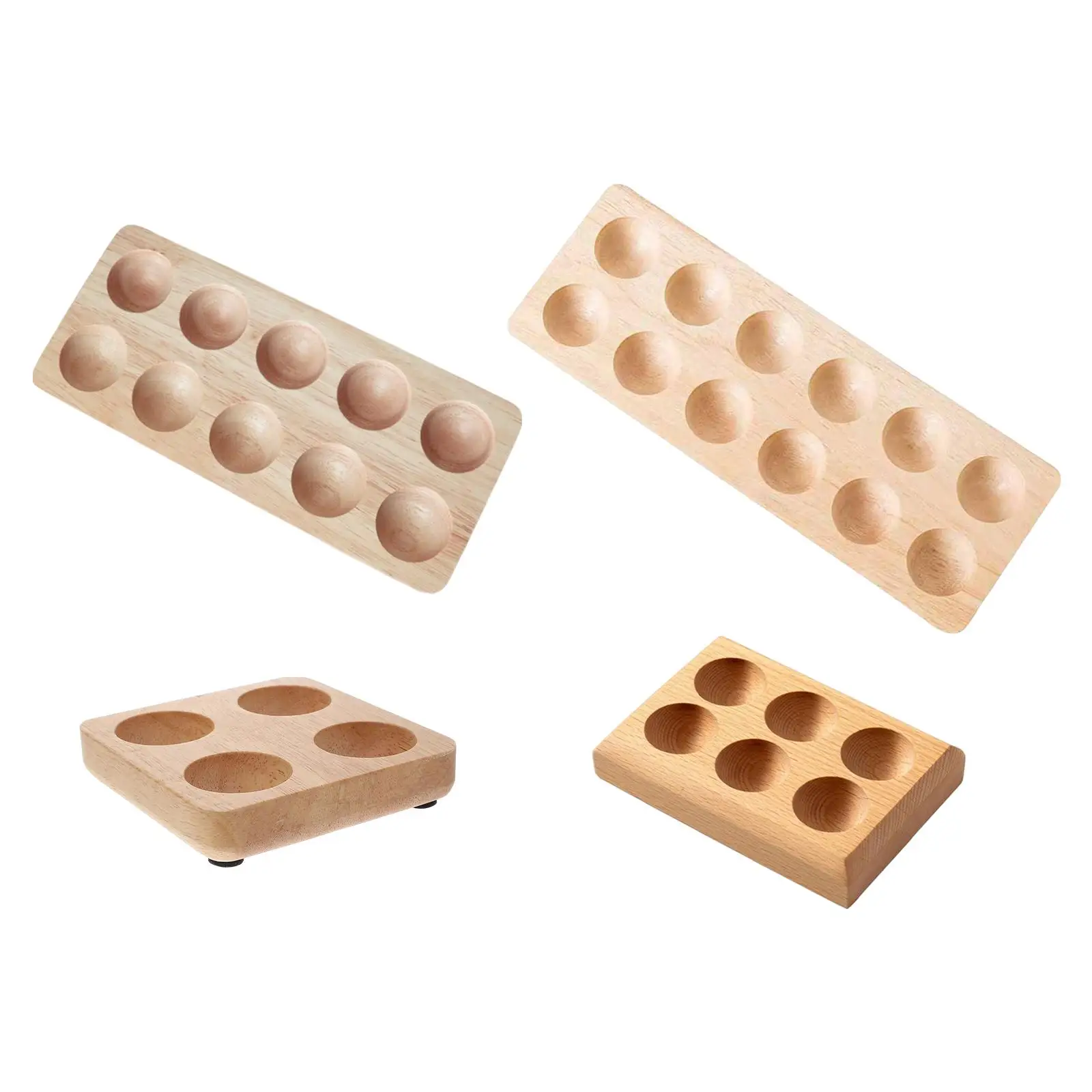 Wooden Egg Holder Sturdy Durable Portable Organizer Rack Storage Tray Container for Household Restaurant Countertop Pantry