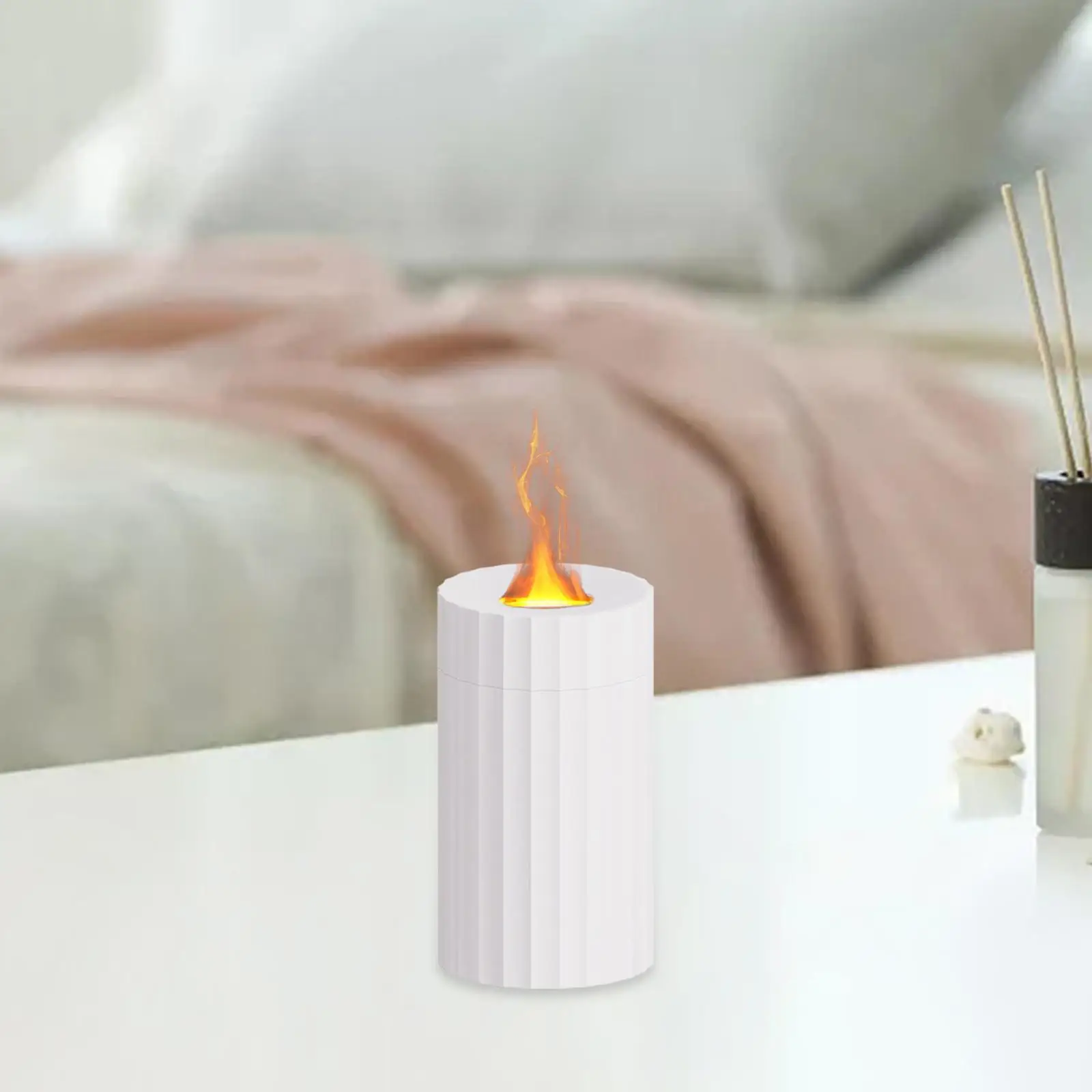 Air Humidifier with Flame Effect Essential Oil Diffuser with Auto Off Protection Tabletop Humidifiers Mute for Bedroom
