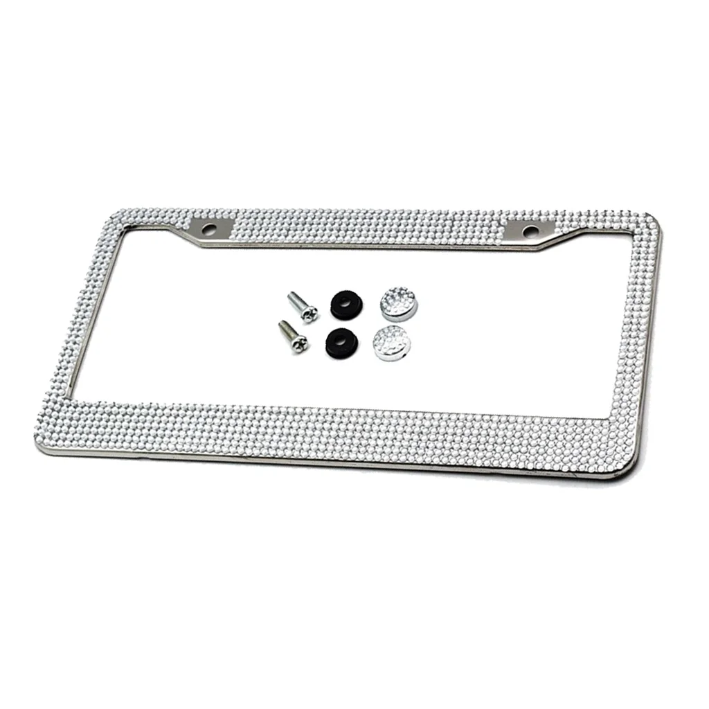 Bling Plate  for Women/Girl, Cars Plate Covers Tag Stainless Steel  All Standard US 