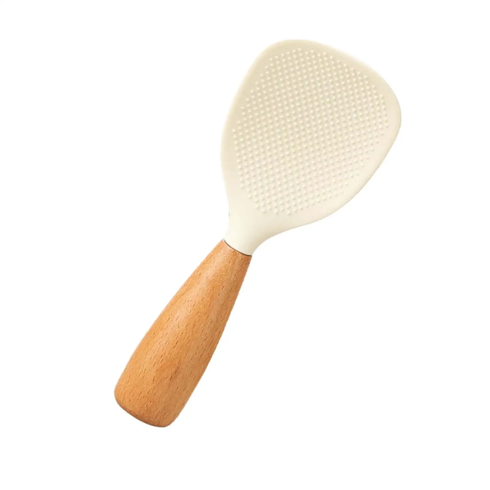 Silicone Rice Spoon with Wood Handle Reusable Nonstick Rice Spatula for Sushi Rice Home Mashed Potato Kitchen Gadgets