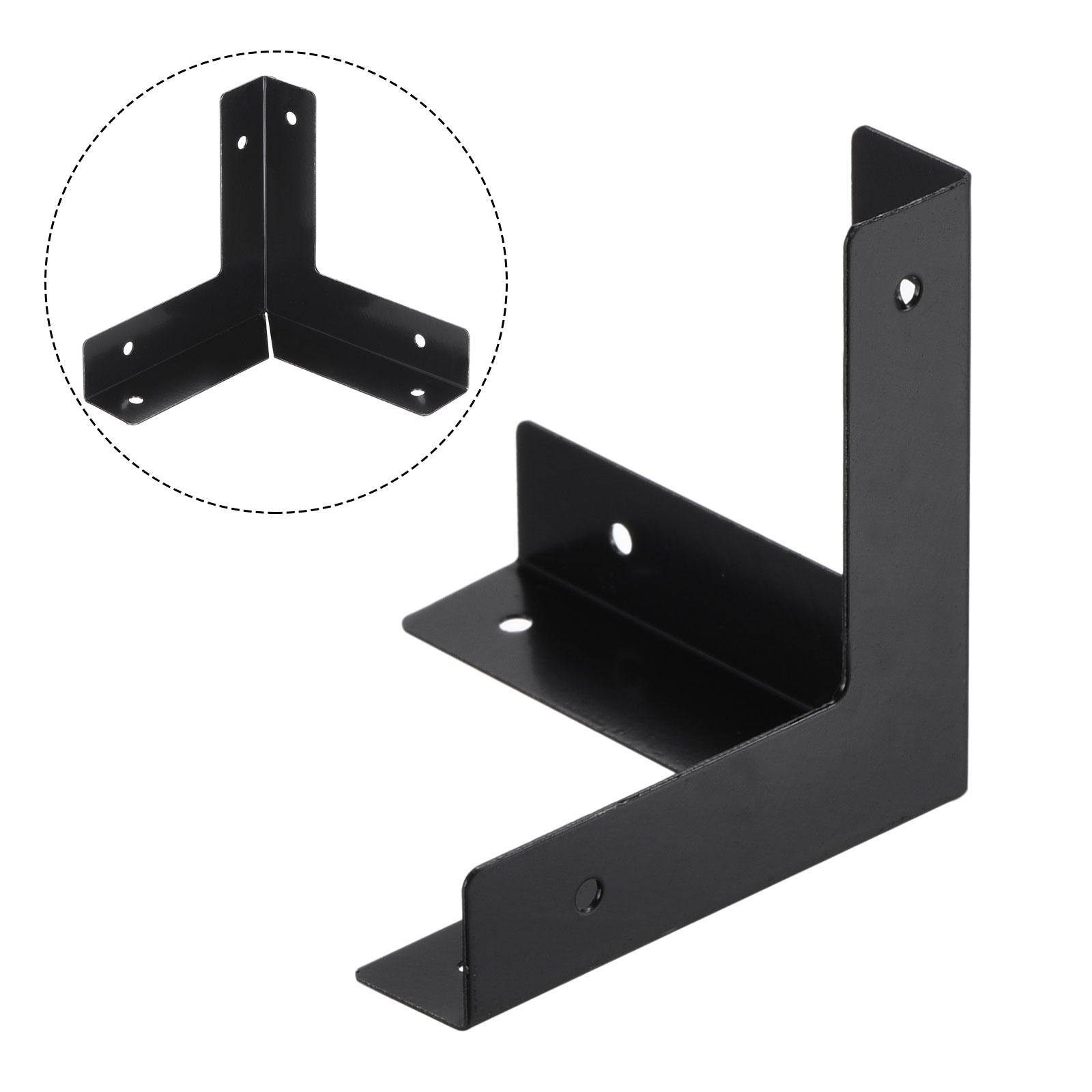Description Picture 4 of itemUxcell 33x33x33mm Metal Box Corner Protectors Edge Guard Black 4Pcs for Wooden Objects