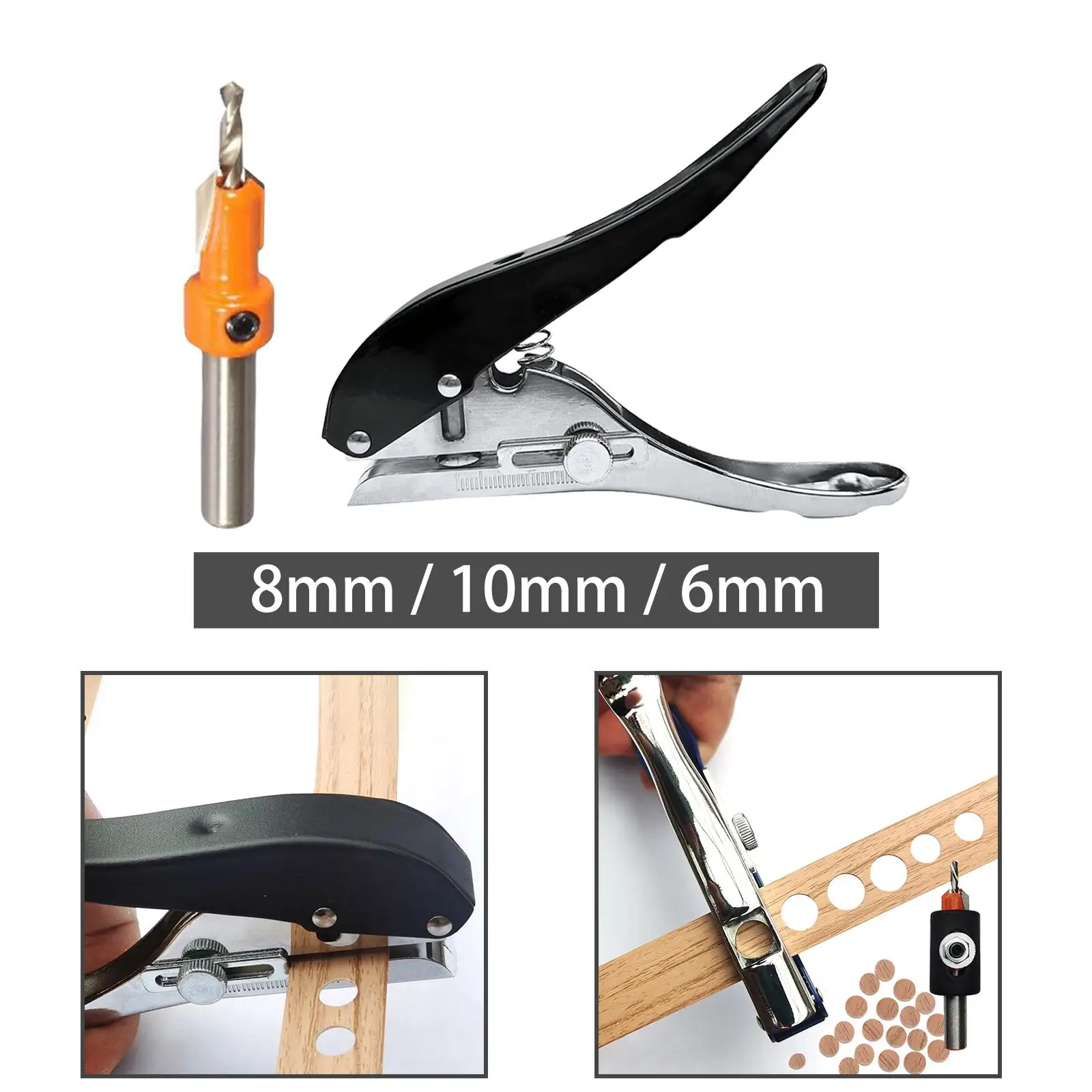 Portable Punching Pliers Hole Punch Countersink Drill Bit for Paper Banding Badge Tag
