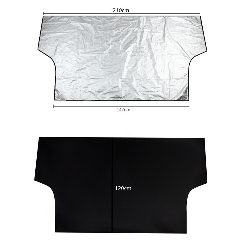 Universal 210X120CM Polyester Auto Sonnenschutz Abdeckung Schild Auto Schnee Abdeckung Magnet Windschutzscheibe Frost Frontscheibe Protecter – Detail 3