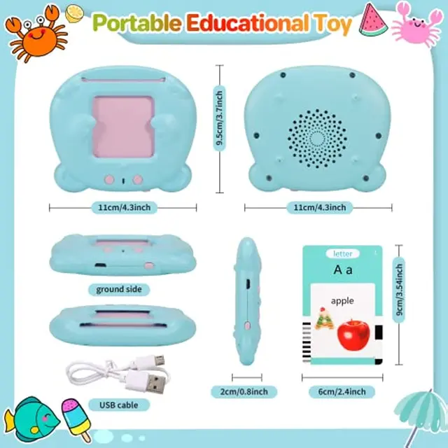 Talking Flash Cards Early Educational Toys Baby Boys Girls Preschool  Learning Reading Machine Interactive Gift – JouMax