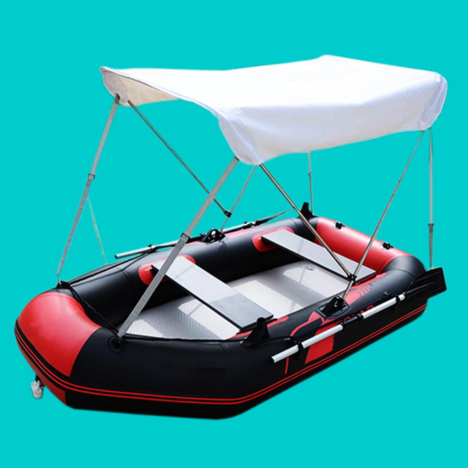 Inflatable raft with sales canopy