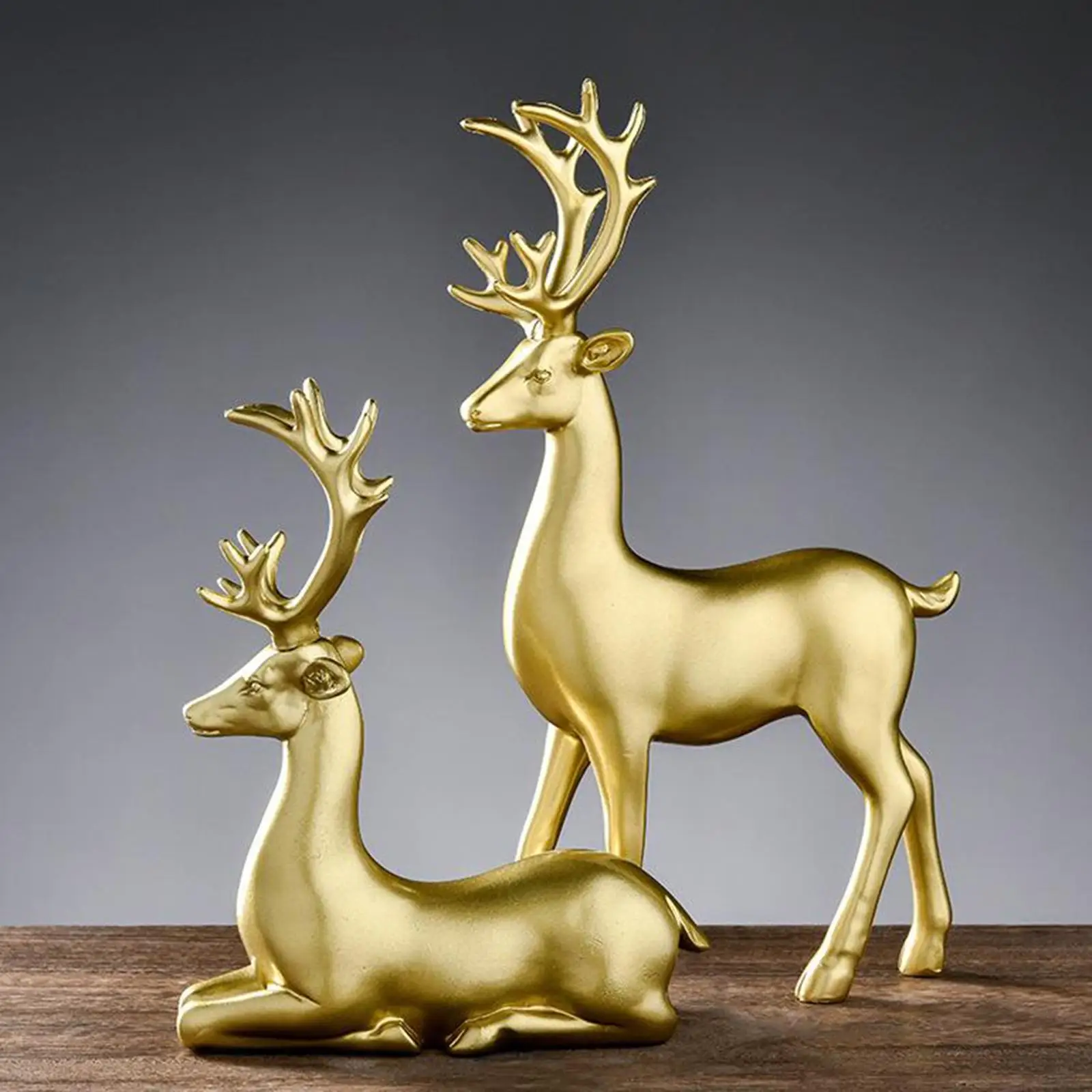 1 Pair Resin SculptureS, Home Decor Elk Deer Statue Tabletop Ornaments, Housewarming Gifts