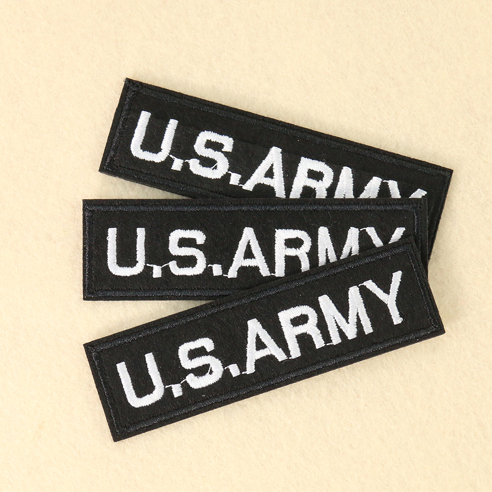 5 Stück US Patch Militär Brief Cosplay Stickerei Eisen auf Applikation Abzeichen DIY Nähen Stoff Verzierungen Patchwork Stoff – Detail 1