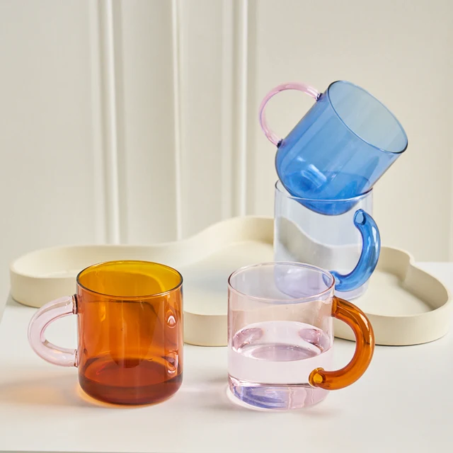Color Glass Mug Small Tea Cup Coffee Mug Tumbler Cups In Bulk Heat