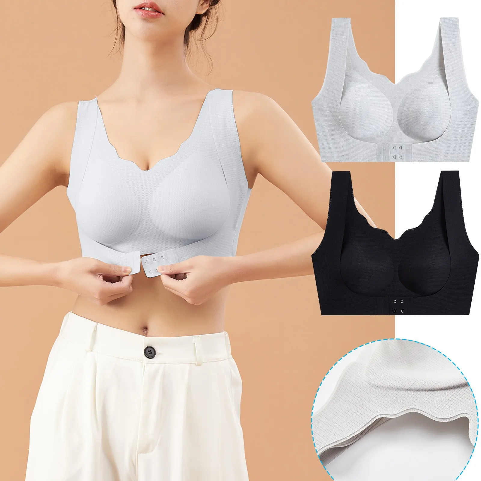 Bras Posture Corrector Women Push Up Front Closure Bralette