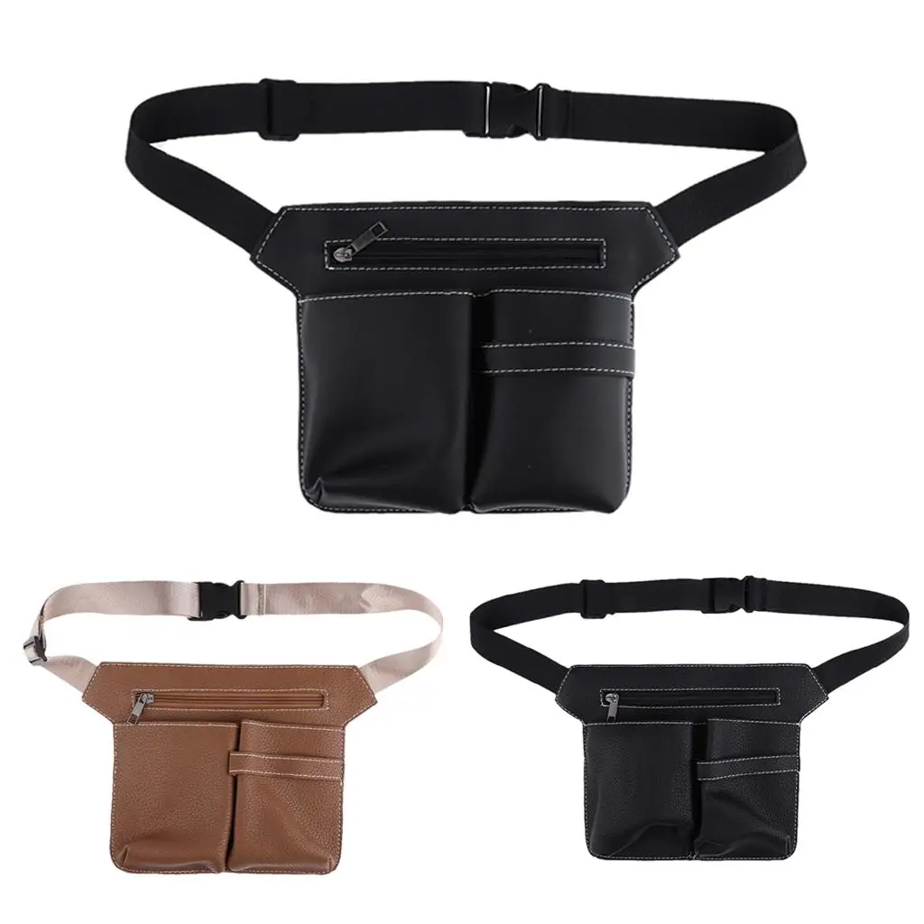 PU Leather Hair  Pouch Holder Storage Case with Belt