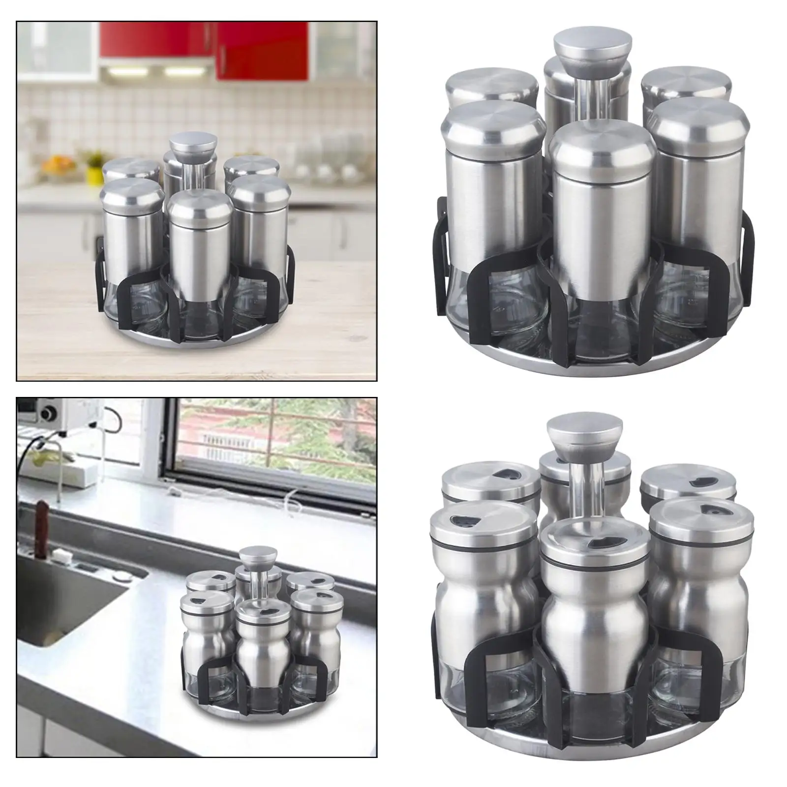 Stainless Steel Seasoning Jar Spice Jar Condiment Spice Storage Container Kitchen Utensil for 