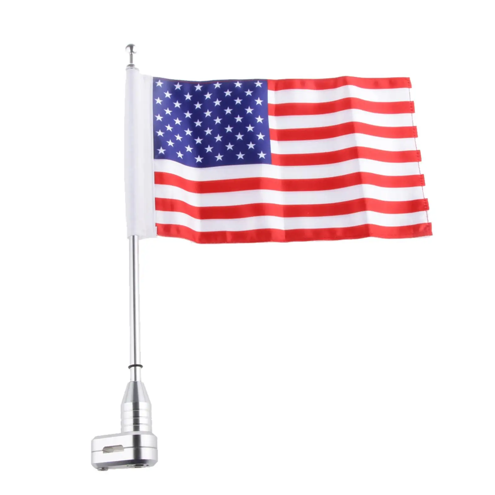Motorcycle Rear Side Flagpole Mount Holder And  Flag USA  6 Inch 16 X 27 Cm Fit for XL883 Luggage Rack