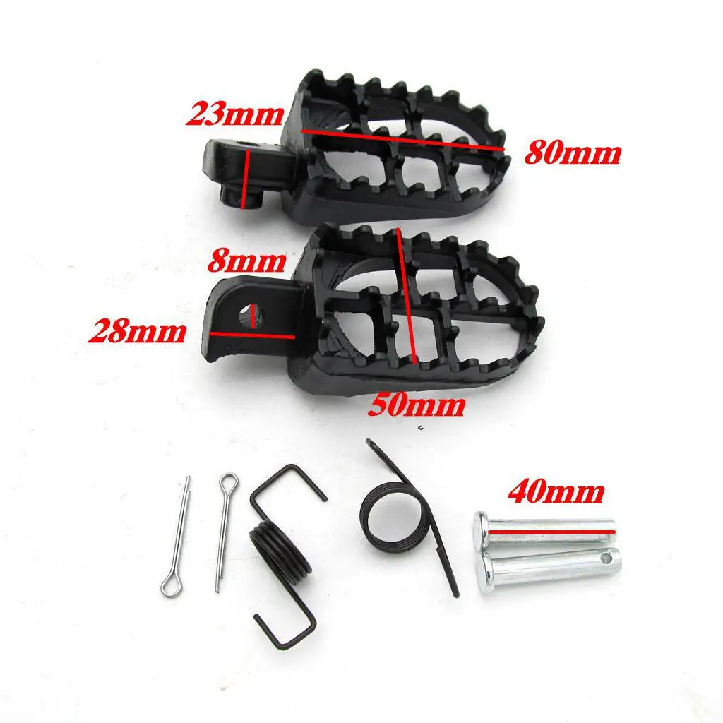 Black Billet Motorcycle WIDE Foot Pegs Pedal Pads for/CRF 50/70