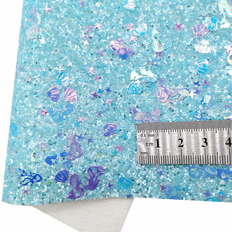Description Picture 4 of itemMermaid Glitter Leather Sheets Rainbow Fish Scales DNA Custom Synthetic Leather Fabric Sheets For Bows DIY 21x29CM Q1210