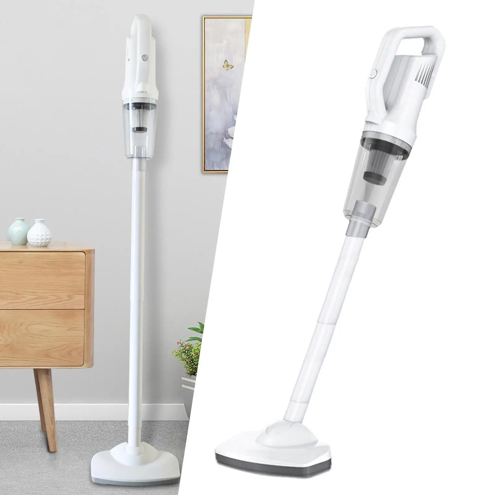Portable Cordless Vacuum Cleaner with LED Light USB Rechargeable for Computer Sofa Keyboard
