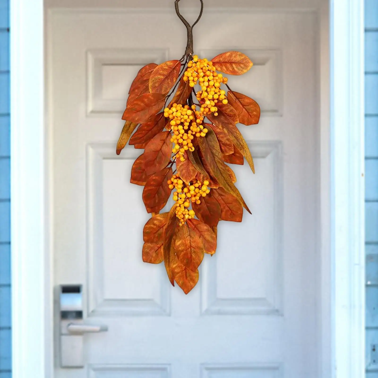 Artificial Wall Hanging Leaves Fall Wreath Thanksgiving with Hook Home Garland for Easter Festival Outdoor Indoor Yard Backdrop