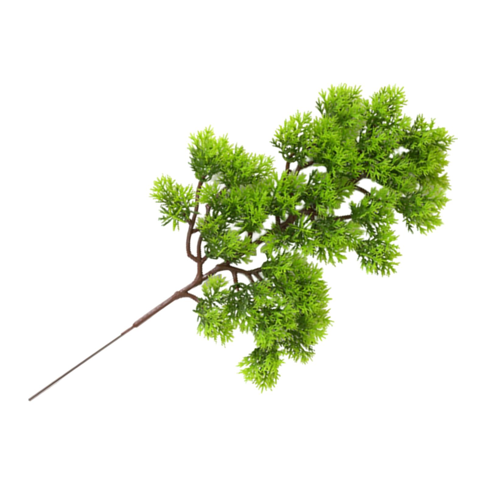 Artificial Pine Green Branch Simulation Leaves Plant Welcoming Pine Bonsai Vase Accessories Home Decoration Plant Fake Flower