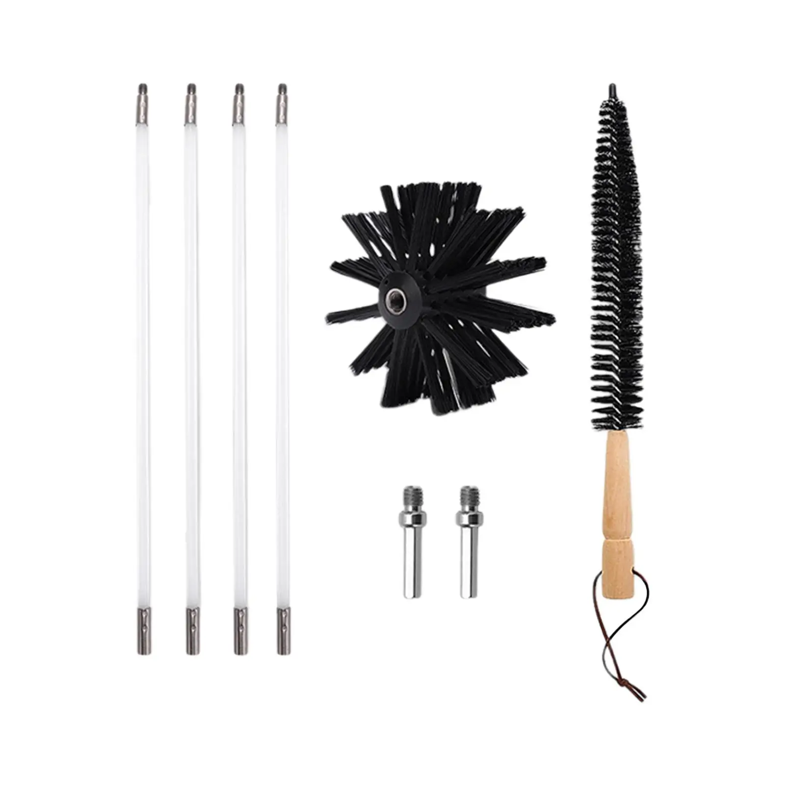 Dry Duct Cleaning Kit Flexible 4 Rods Heat Resistant Nylon Brush Accessories