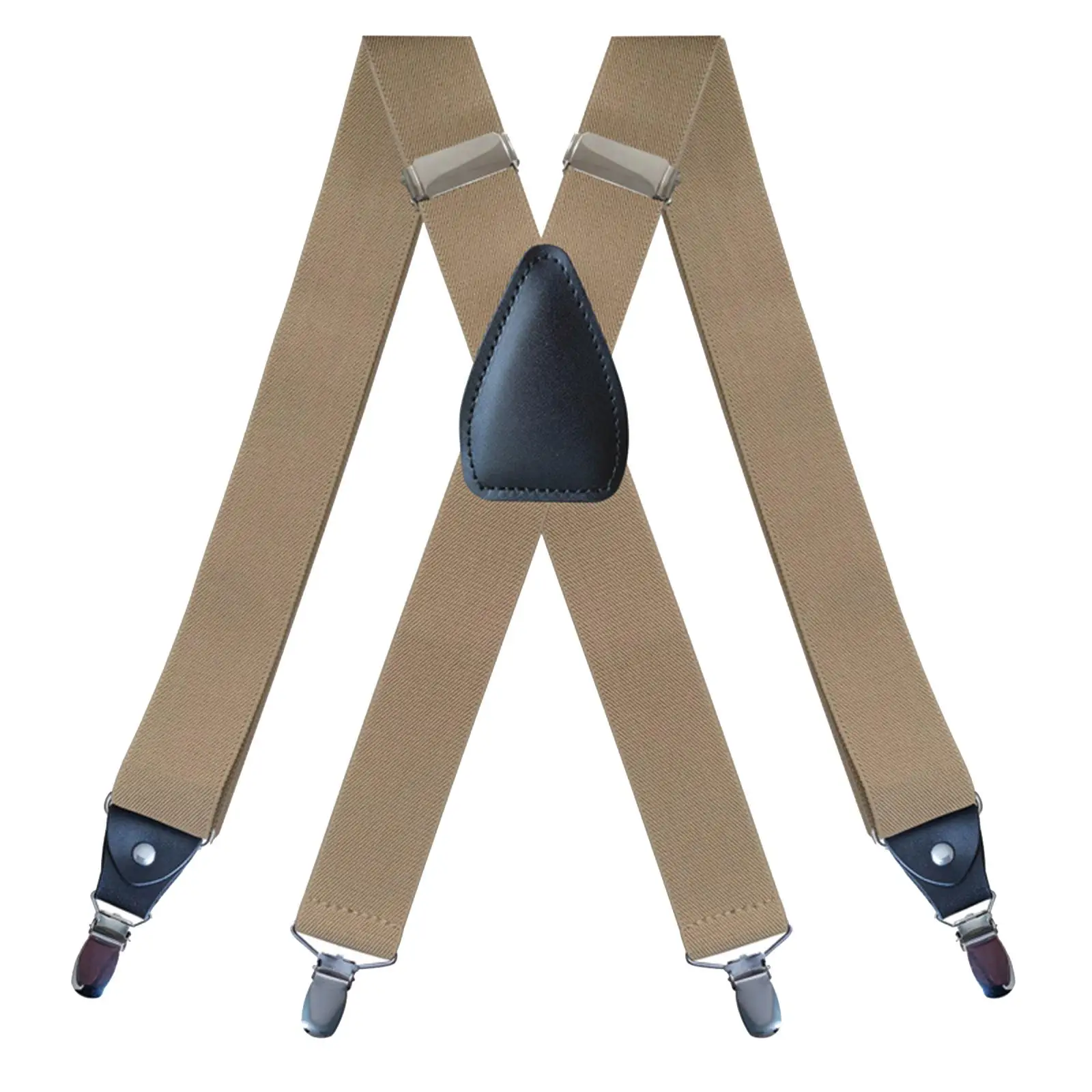 Men`s Suspenders 1.38 inch Elastic Straps Unisex X Back Brace