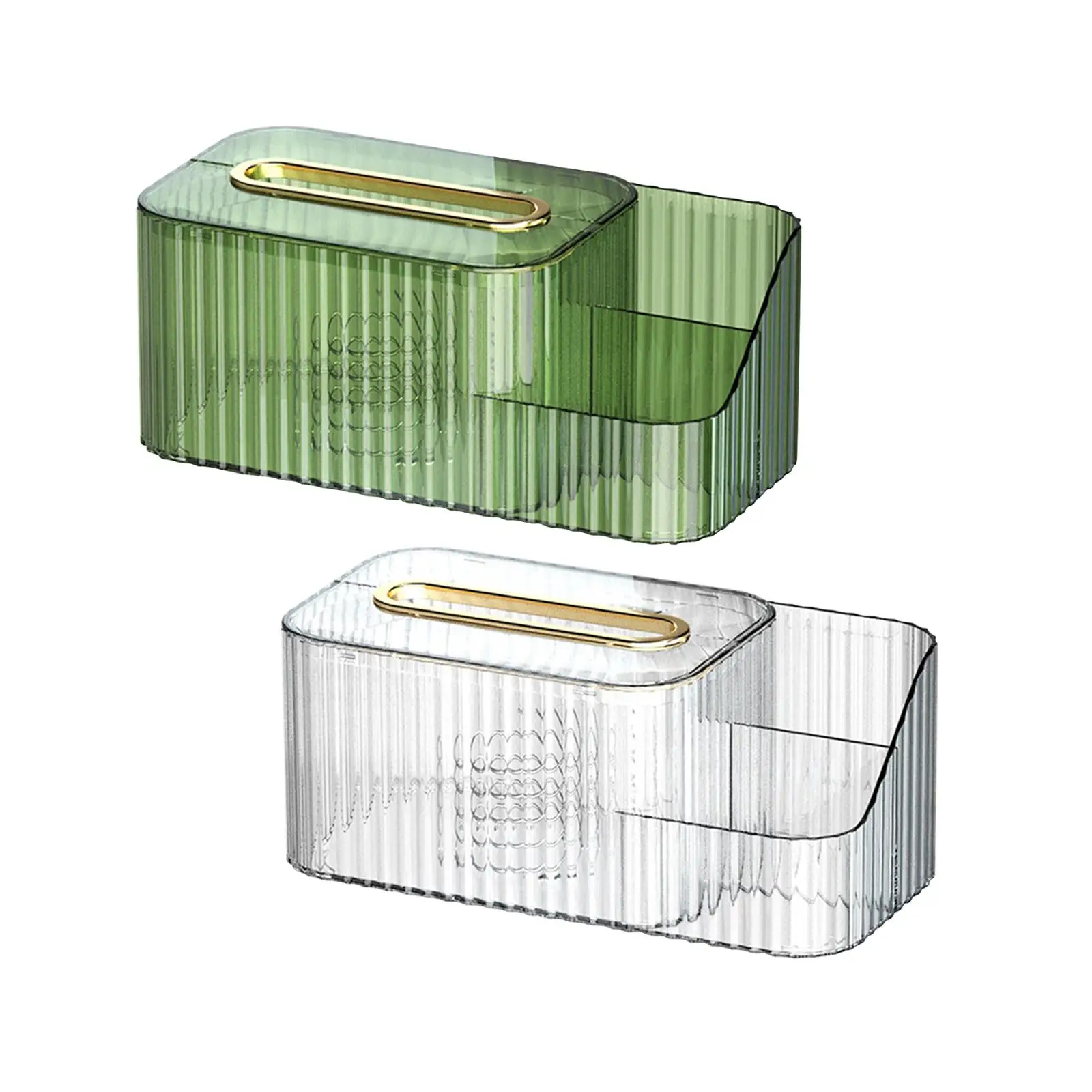 Transparent Tissue Box Holder with Vanity Organizer Tissue Storage Box for Restaurant Night Stand Desktop Office