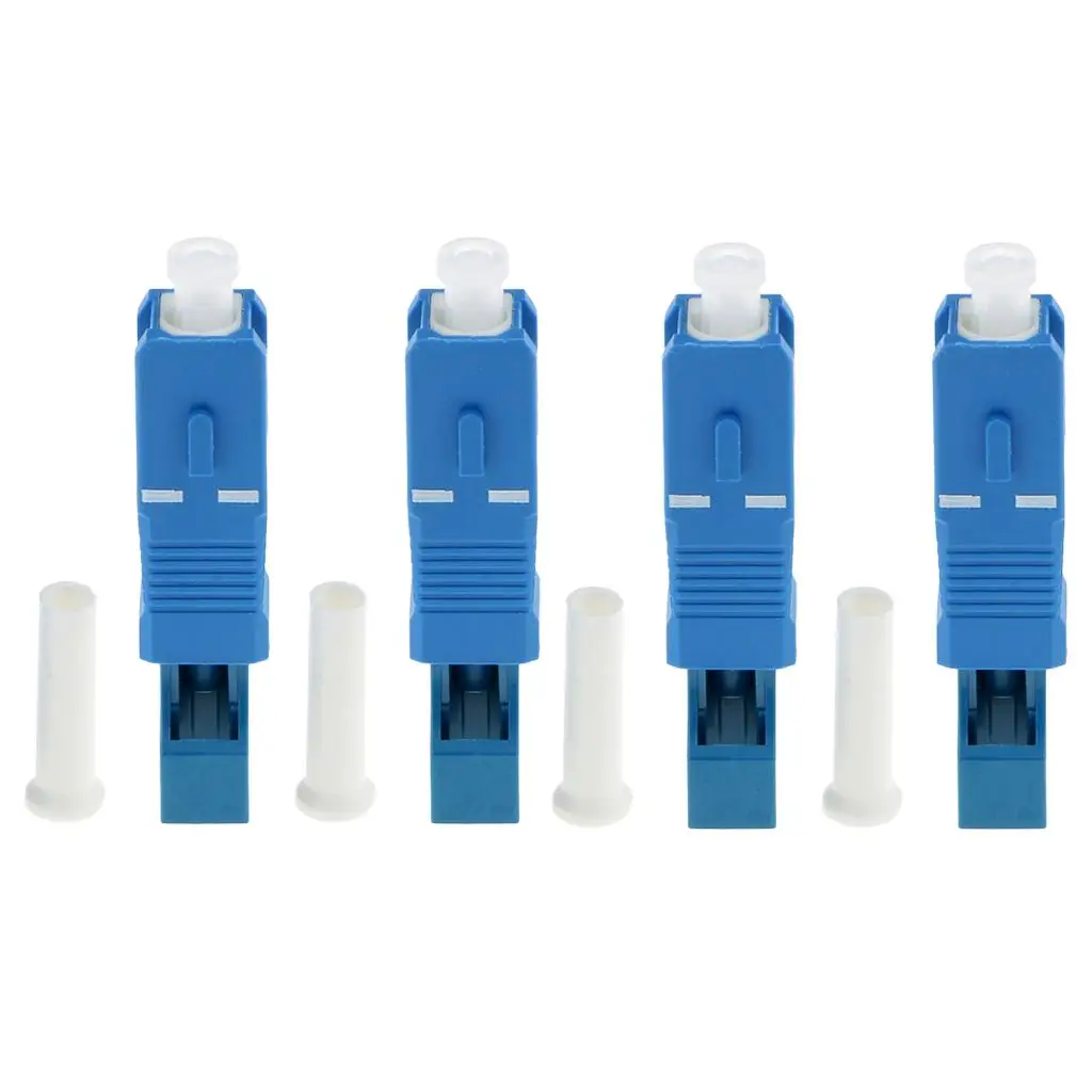 4 Pieces 2.5 to 1.25mm SC Male to LC Adapter for Optical Power Meter Blue