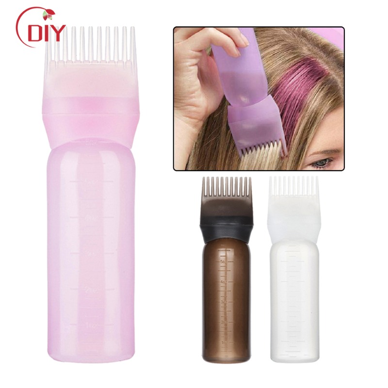 Description Picture 3 of item1Pc 120ml Multicolor Plastic Hair Dye Refillable Bottle Applicator Comb Dispensing Salon Hair Coloring Hairdressing Styling Tool