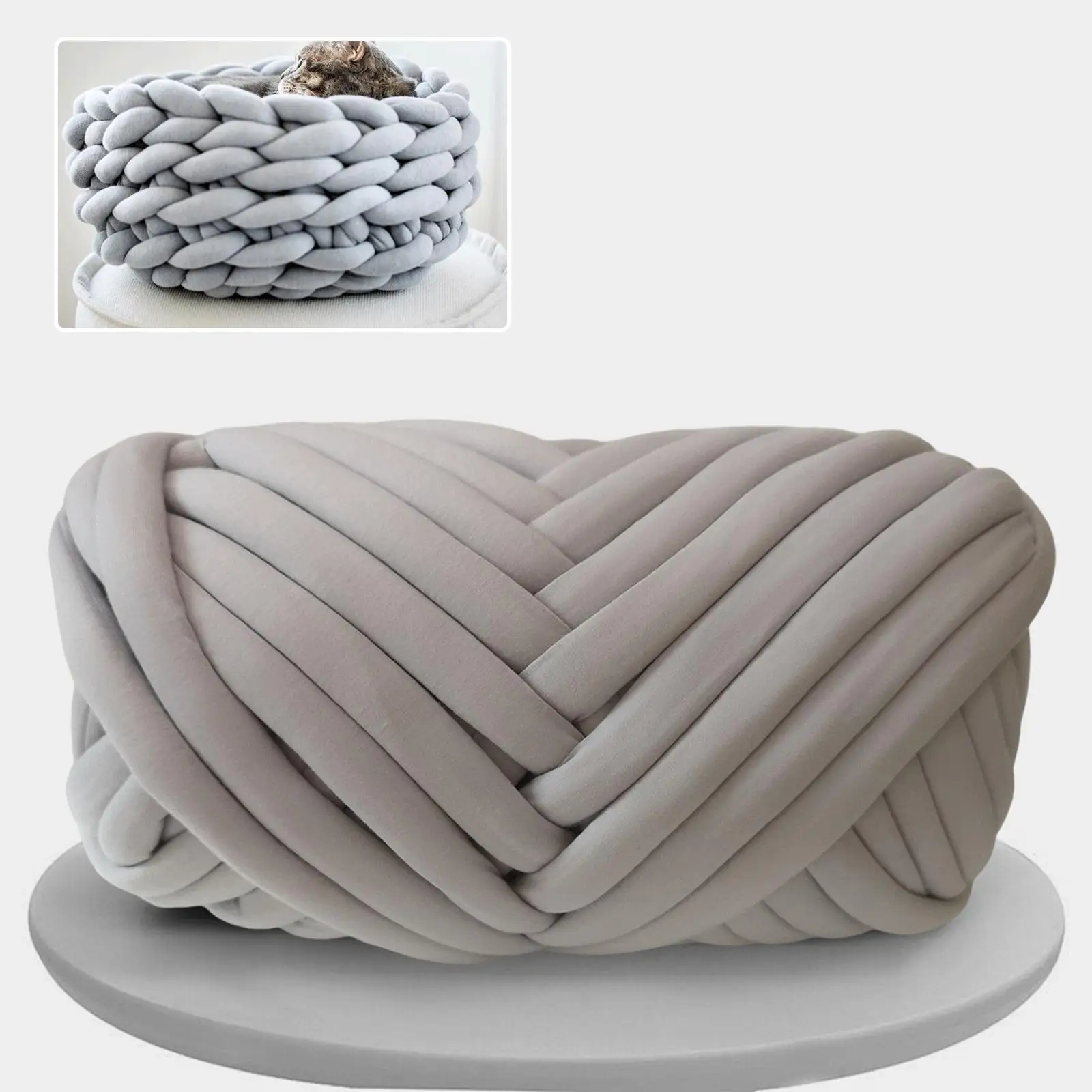 Chunky Yarn Super Bulky Giant Wool Yarn Washable DIY Soft Hand Knit Yarn Hand Knitting for Throw Blanket Bed Fence Crochet