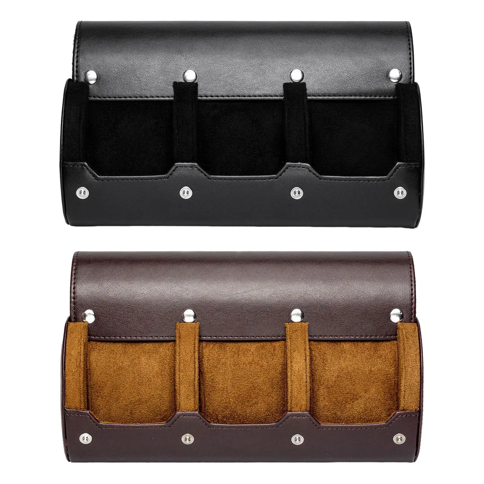 3 Slots  for  Wristwatch Holder Jewelry Bracelet  Display Leather  Storage Case